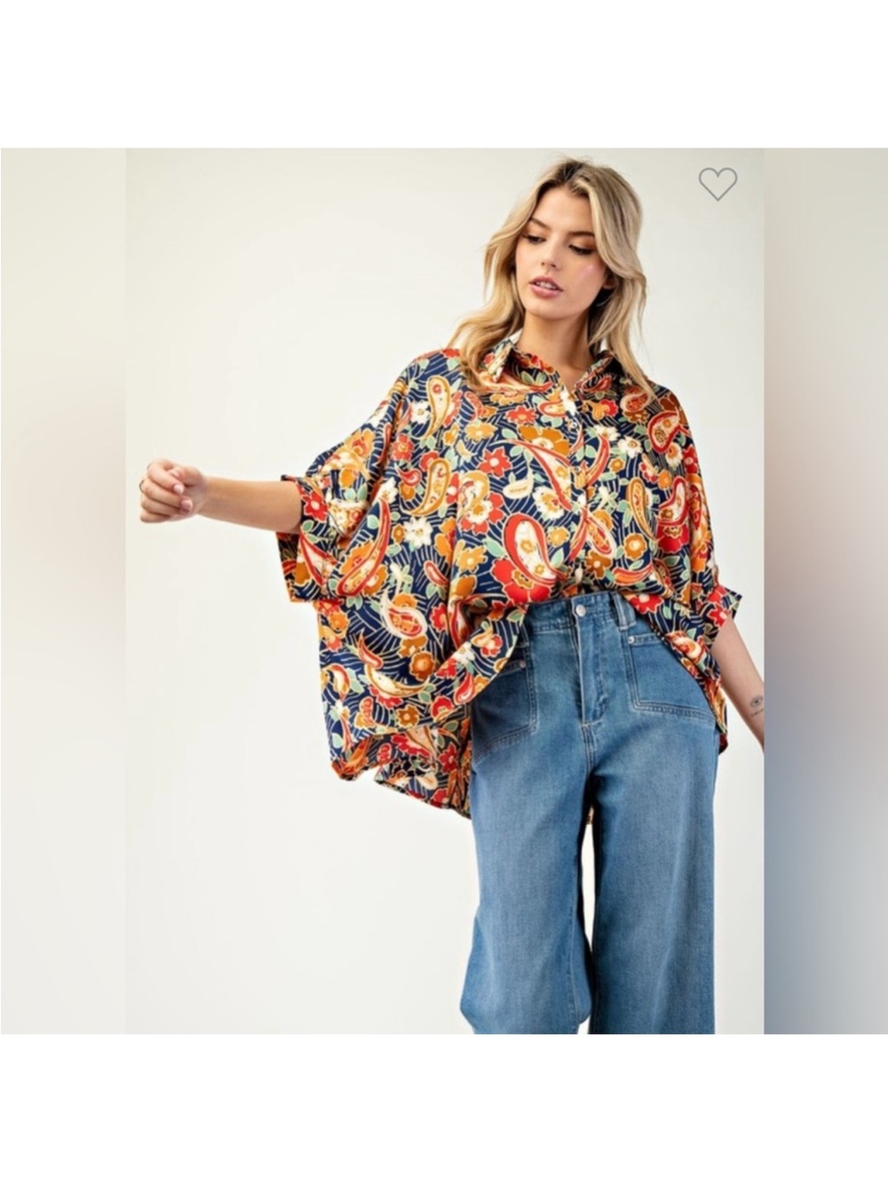 ee:some Floral Paisley Blouse Small NWOT - Picture 4 of 9
